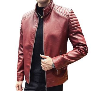 Men’s Red Moto Leather Jacket